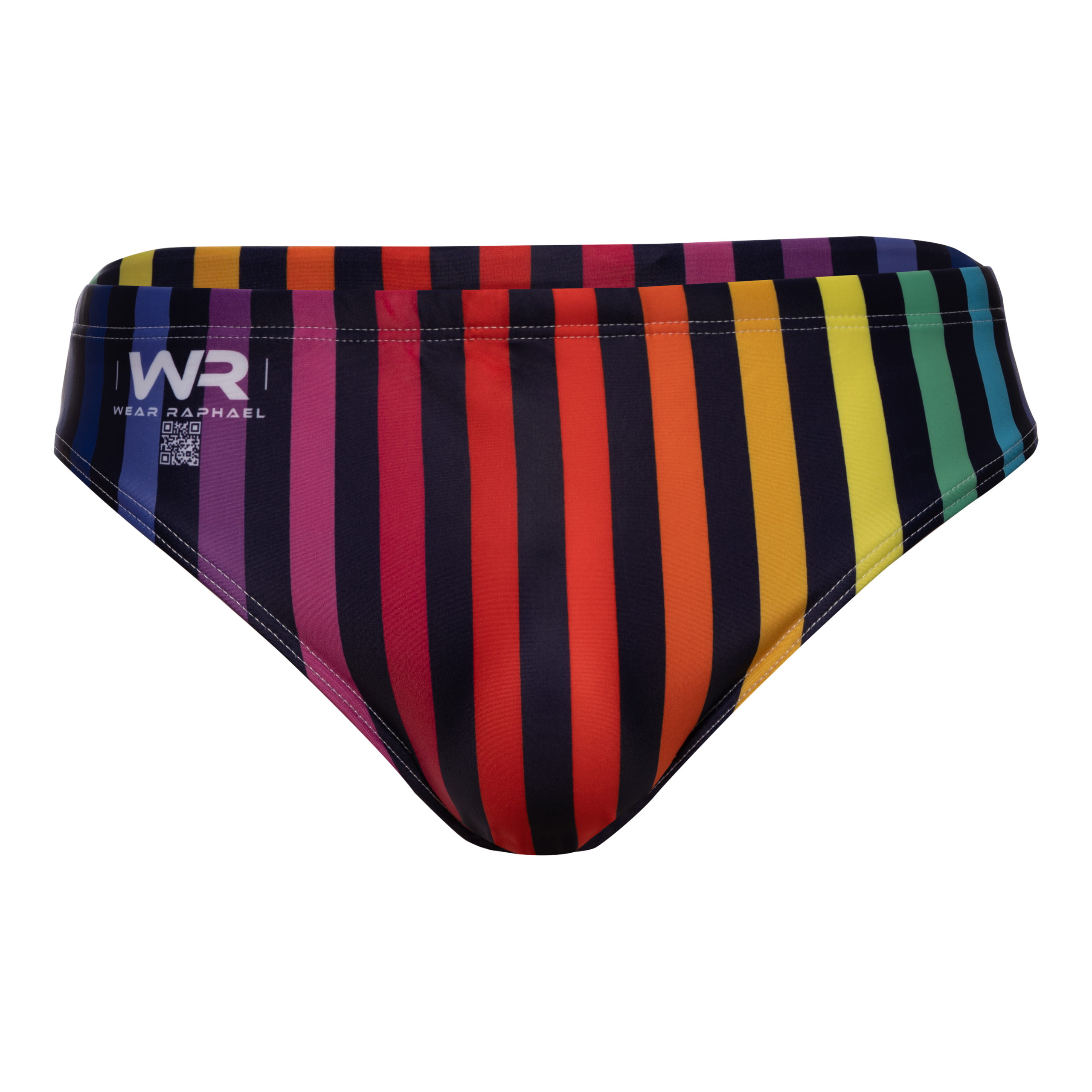 WR30 Rainbow striped swim briefs – enhancing foam padd solution